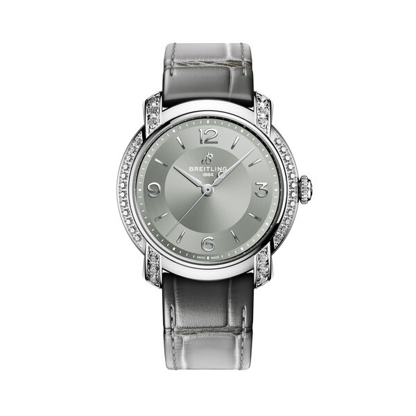 Lady Premier 36 mm automatique en acier inoxydable et diamants